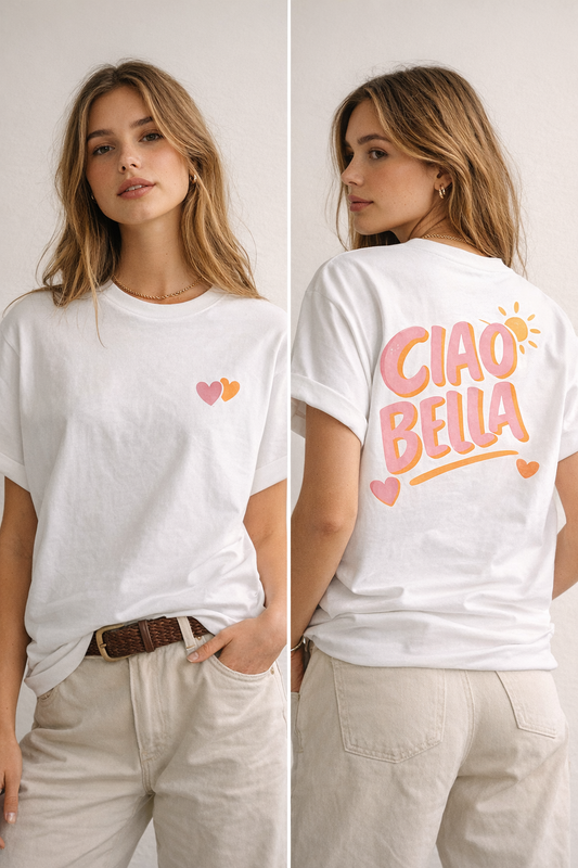 Unisex organic cotton t-shirt- CIAO BELLA